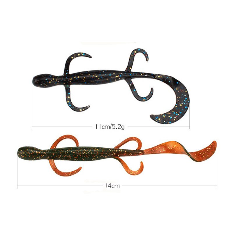Simulation Fishing lures Soft Plastic Baits 4pcs fishing Wild Lizard Lifelike Silicone Trout Lure
