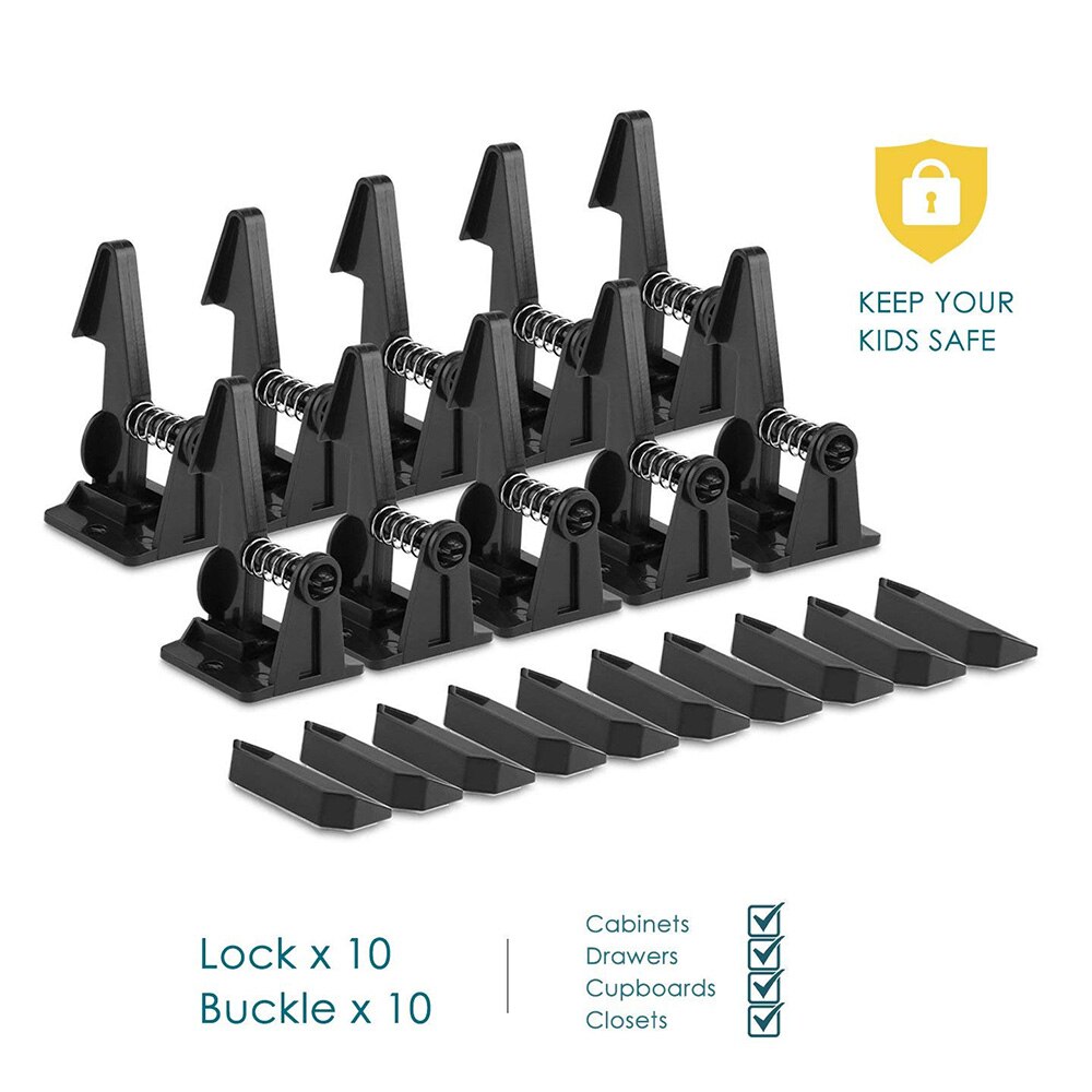 Tusunny 10/20 Pcs Baby Bescherming Baby Veiligheid Kast Deurslot Voor Kids Safety Lock Ladeblokkering