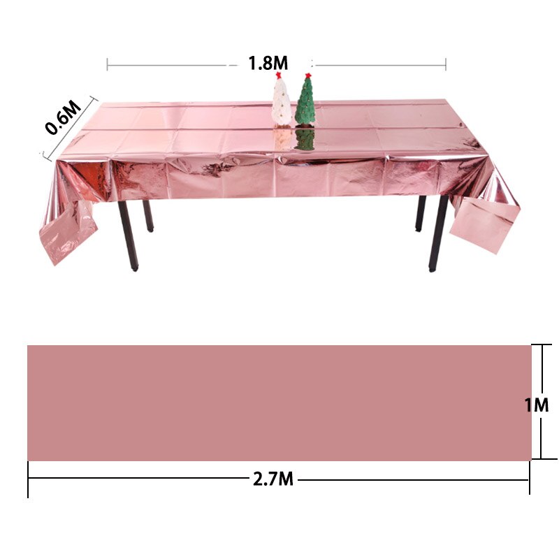 60 x 180cm vandtæt dug glitter folie fest rosa guld borddæksel rektangulær fødselsdag dug bryllup fødselsdag