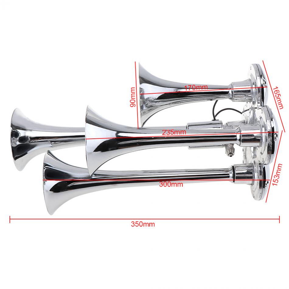 12V / 24V 150dB Super Loud Four Trumpet Air Horn Car Styling Parts Car Auto Loudspeaker for Car Vehicle Truck Train Boat SUV