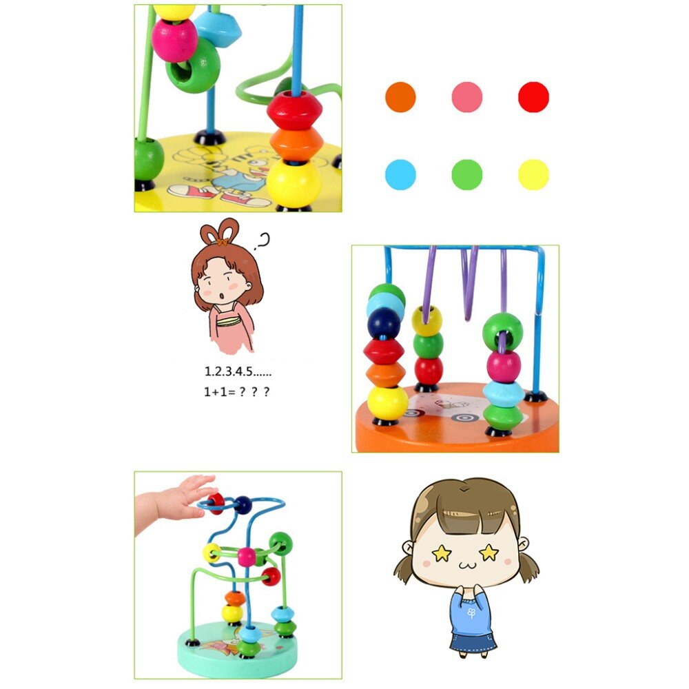 Børn pædagogisk legetøj træ perler rutschebane labyrint spil lyse farver børn hånd øjne træning