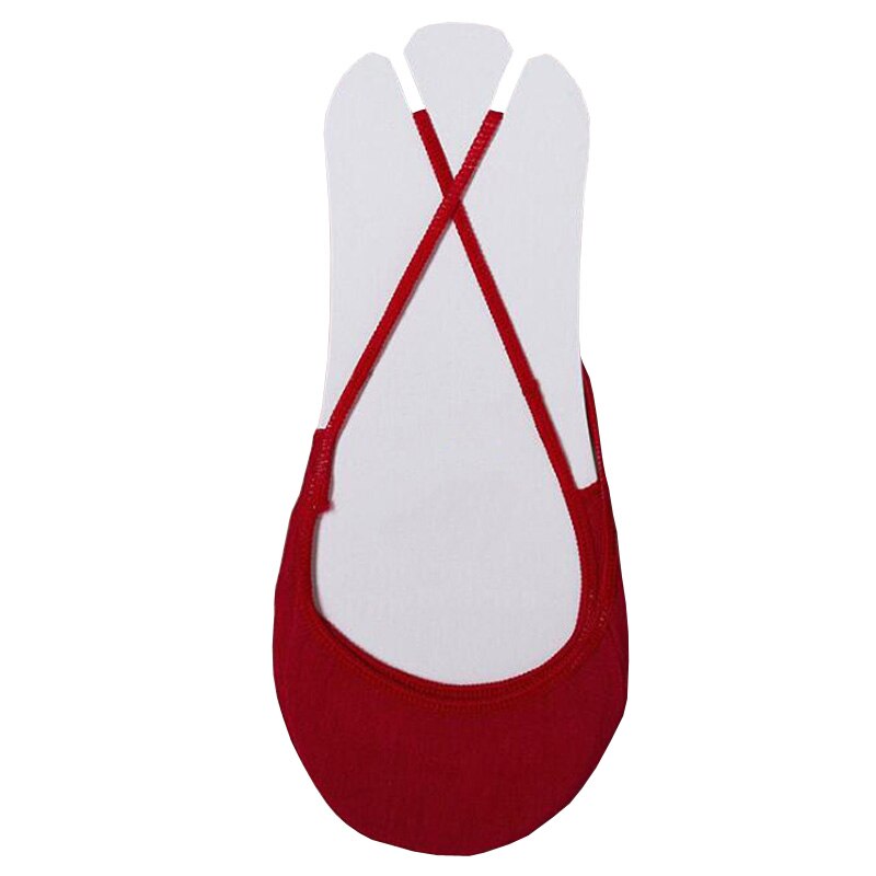 4 paia/lotto nuove signore calzini mezzo piede antiscivolo tacco alto calzini: Rosso