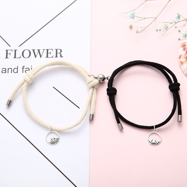 2 pièces Couple aimant personnalité créative Couple Bracelets hommes et femmes charme fille Bracelet bijoux amant saint valentin: WJ0032