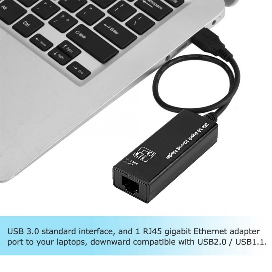 USB 3.0 to RJ45 Gigabit Ethernet Adapter USB Network Card Wired LAN Compatible with IEEE 802.3 IEEE 802.3u and IEEE 802.3ab