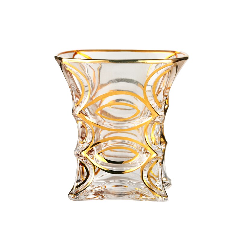 Gold Rim Whiskey Glass Mug Irregular Shape Whisky Glass Wine Glass Beer Glass Cups And Mugs Style Transparent Cups