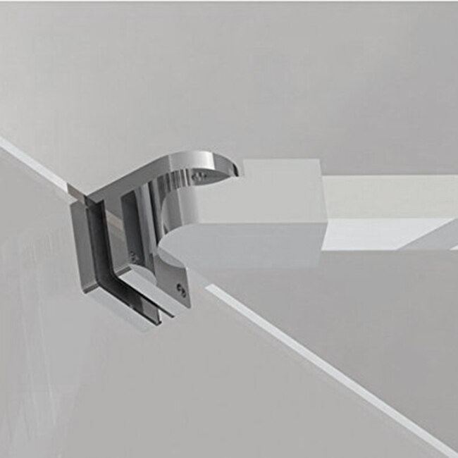 Chrome Frameless Shower Door Fixed Wall Panel Wall-To-Glass, Glass-To-Glass Support Bar Clamp for 1/4 Inch To 3/8 Inch 10Mm Thic