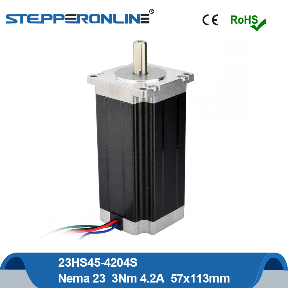 Nema23 Stepper Motor 3Nm 57x113mm 4.2A 4-lead Nema 23 Stepping Motor 10mm Shaft for CNC Engraving Milling Machine