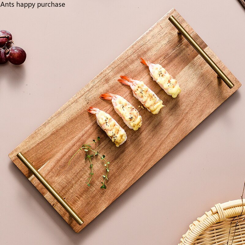 Wooden Pallet Rectangle Japanese-style Cake Dessert Pastry Exhibition Hall Display Tray Fruit Tray Restaurant Sushi Plate
