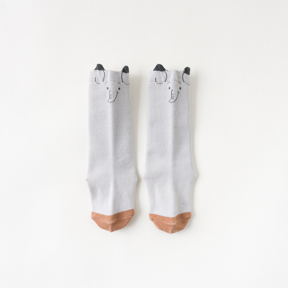 Lente En Herfst Antislip 0-3T Baby Meisjes Sokken Losse Mond Kids Sokken Cartoon Lange Buis jongens Sokken Zuigeling Knie Hoge Sokken: 2 / M 1-3T (Bottom12CM)