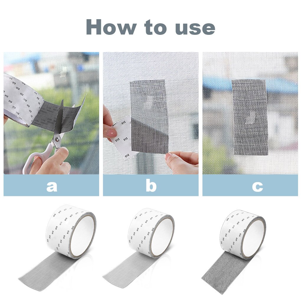 Screen Repair Tape Window Door Waterproof Patch Self-adhesive Strong Fix Anti-Insect Door Mosquito Net Mesh Broken Holes Repair