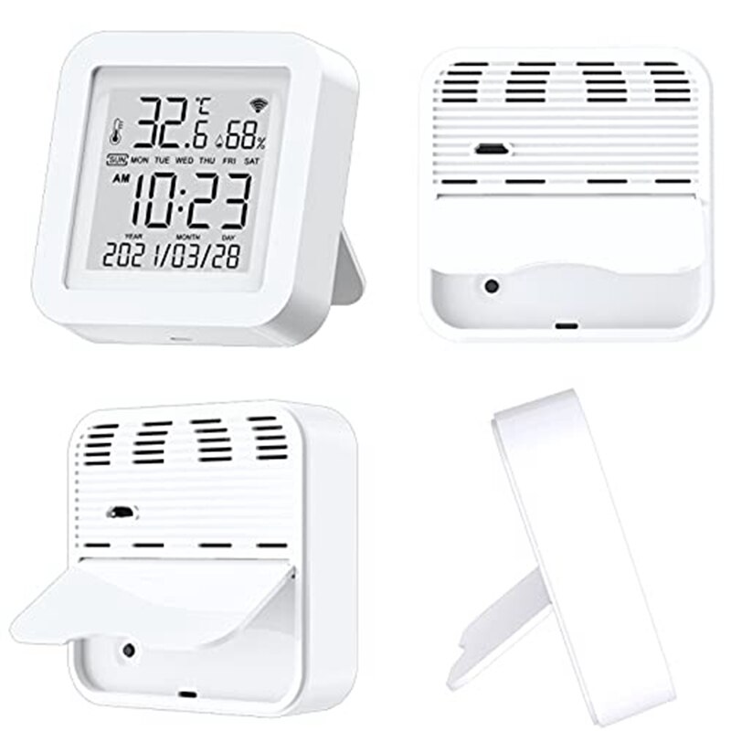Smart Wifi Temperature Humidity Monitor Tuya Wireless Temperature Humidity Sensor Work With Alexa &amp; Google Assistant