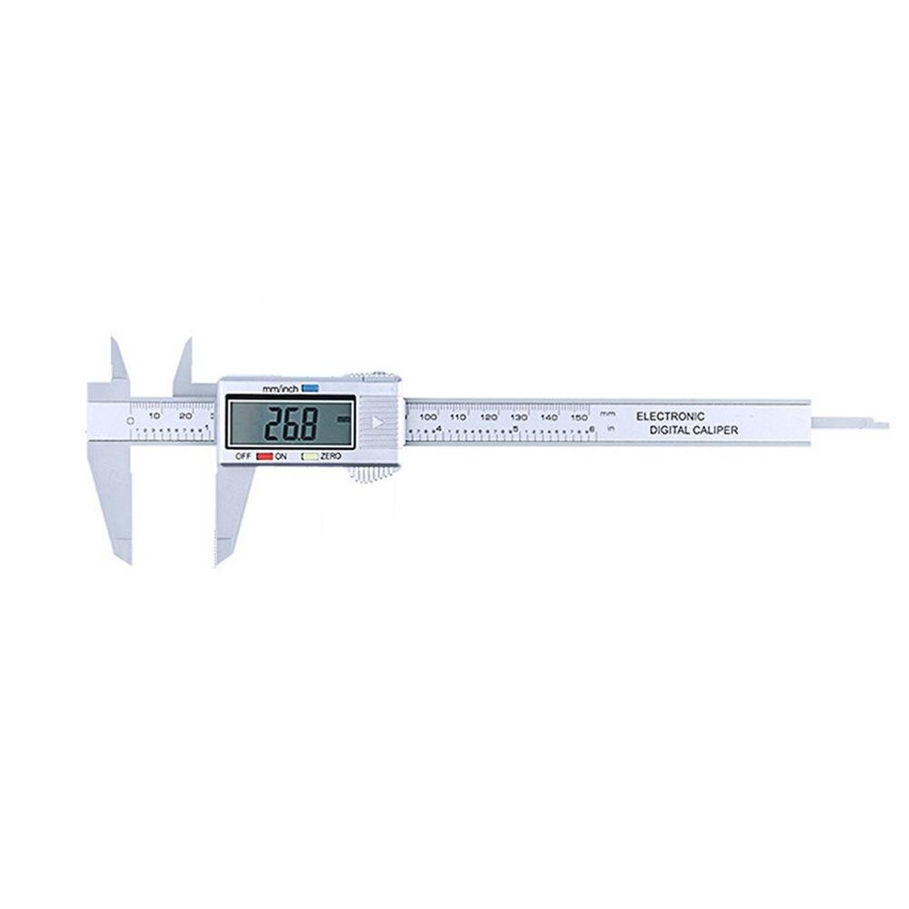Caliper Ruler Carbon Fiber Composites LCD Digital Caliper 0-150mm Gauge Micrometer Measuring Toolwith Inch to MM Conversion: silvery