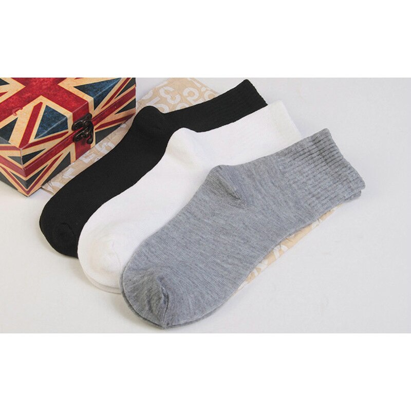 10pair Women Socks Breathable Ankle Socks Solid Color Short Comfortable Cotton Low Cut Socks Black White Gray