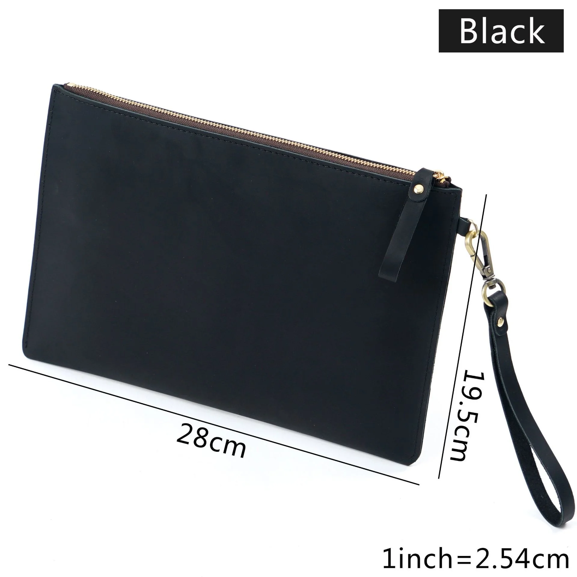 Genuine Leather Briefcase Business Luxury Laptop Sleeve Case Bag Wallet Tablet for iPad Protect Cover Pouch 11*7 inches: Brown