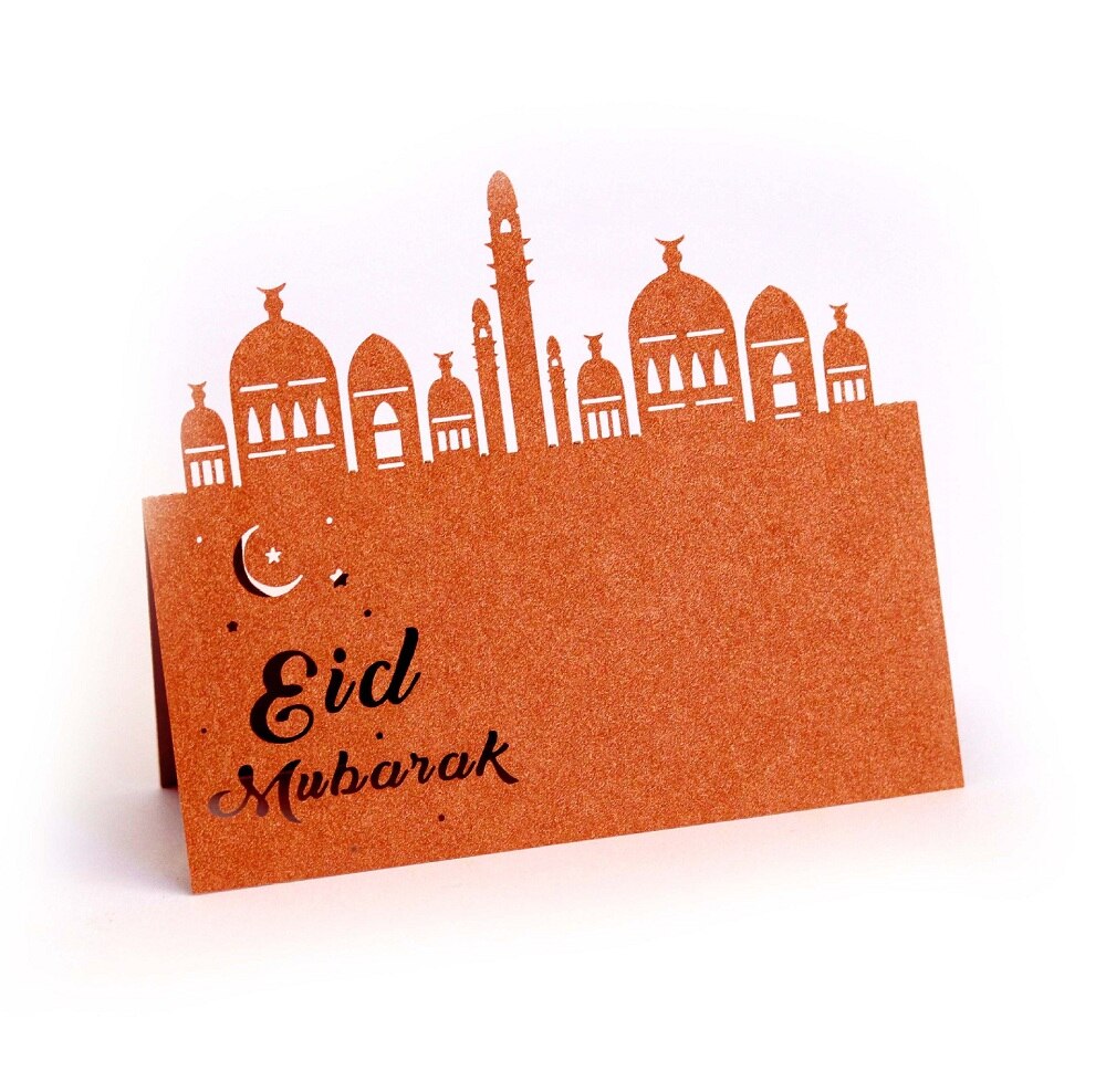 50pcs 9x9cm Gold Silver Black Ramadan Postcards Set Cards Eid Mubarak Greeting Card Blank Muslim Year Party Invitation: B