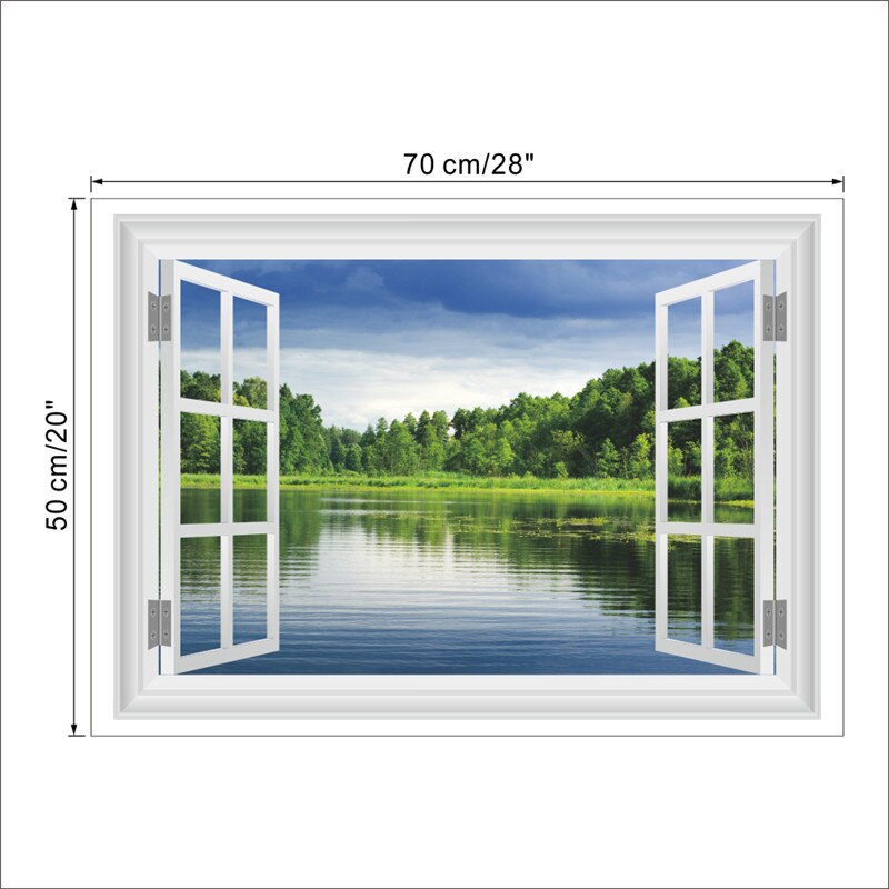 Natural Forest Tree Wall Sticker Living Room Bedroom TV Background Sofa home Decor 3D Window Wall Decals Mural Poster