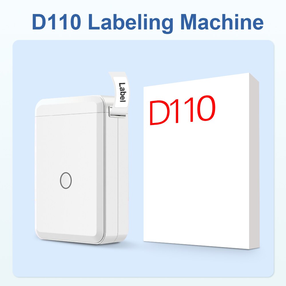 Niimbot D110 – Machine à étiquette autocollante sans fil, impression blanche, pour imprimante de poche originale