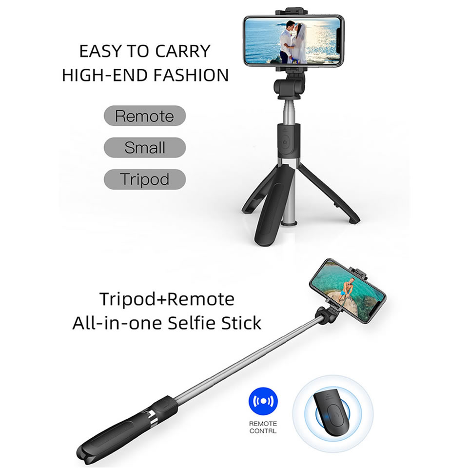 ELECTOP Bluetooth Selfie Stock mit Stativ Kunststoff Legierung Selbst Stock Selfiestick Telefon Selfie-Stock für Iphone Samsung Huawei