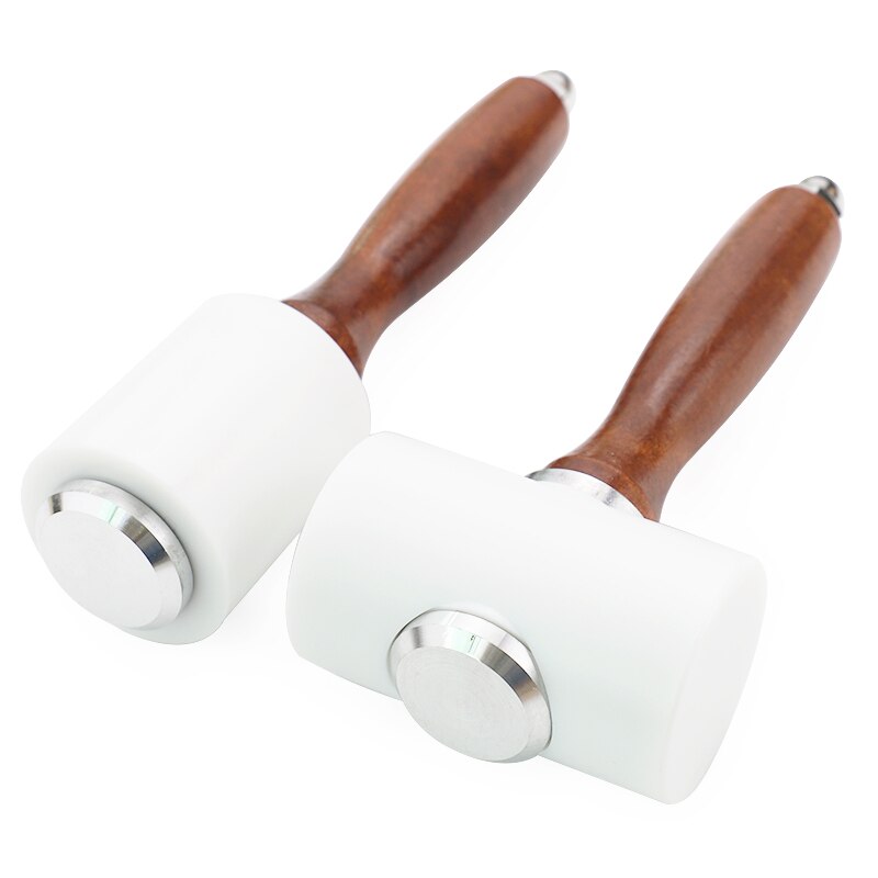 Diy Lederen Carving Hamer T/Longitudinale Hamer Houten Hamer Punch Snijden Nylon Hamer Tool Met Houten Handvat Lederen Craft