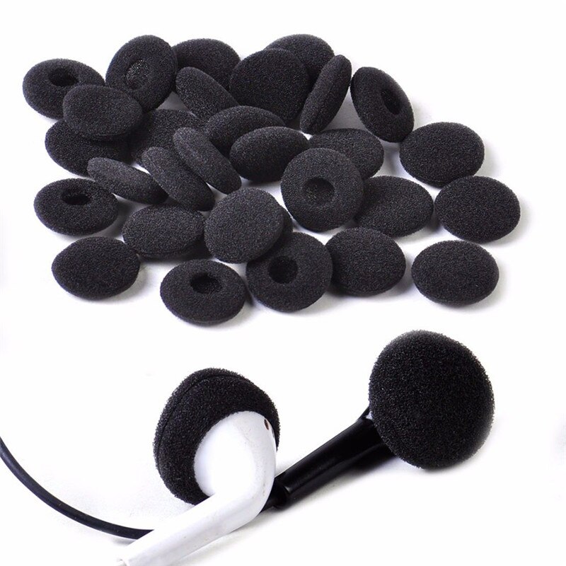 30Pcs Sponge Covers Tips Black Soft Foam Earbud Headphone Ear pads Replacement For Earphone MP3 MP4 Moblie Phone