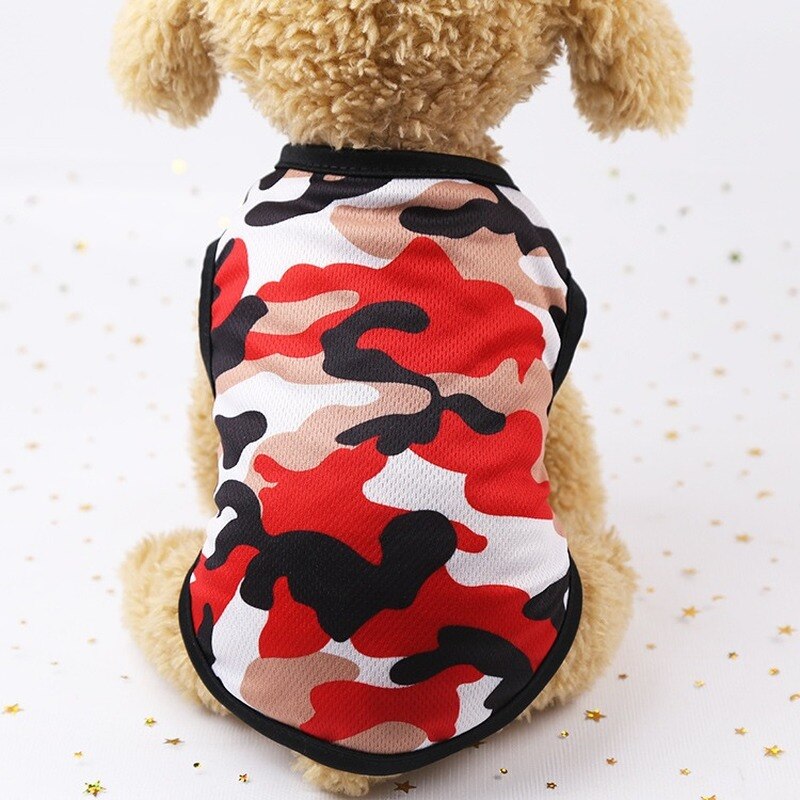 Camouflage Dog Clothes Mesh Clothing for Dogs Small Super Pet Outfits Cute Cartoon Spring Summer Yorkies Print Ropa Para Perro