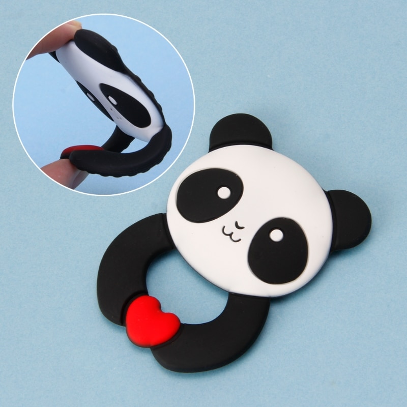 Panda Baby Bijtringen Hanger Ketting Accessoire Bpa Gratis Silicone Chew Speelgoed