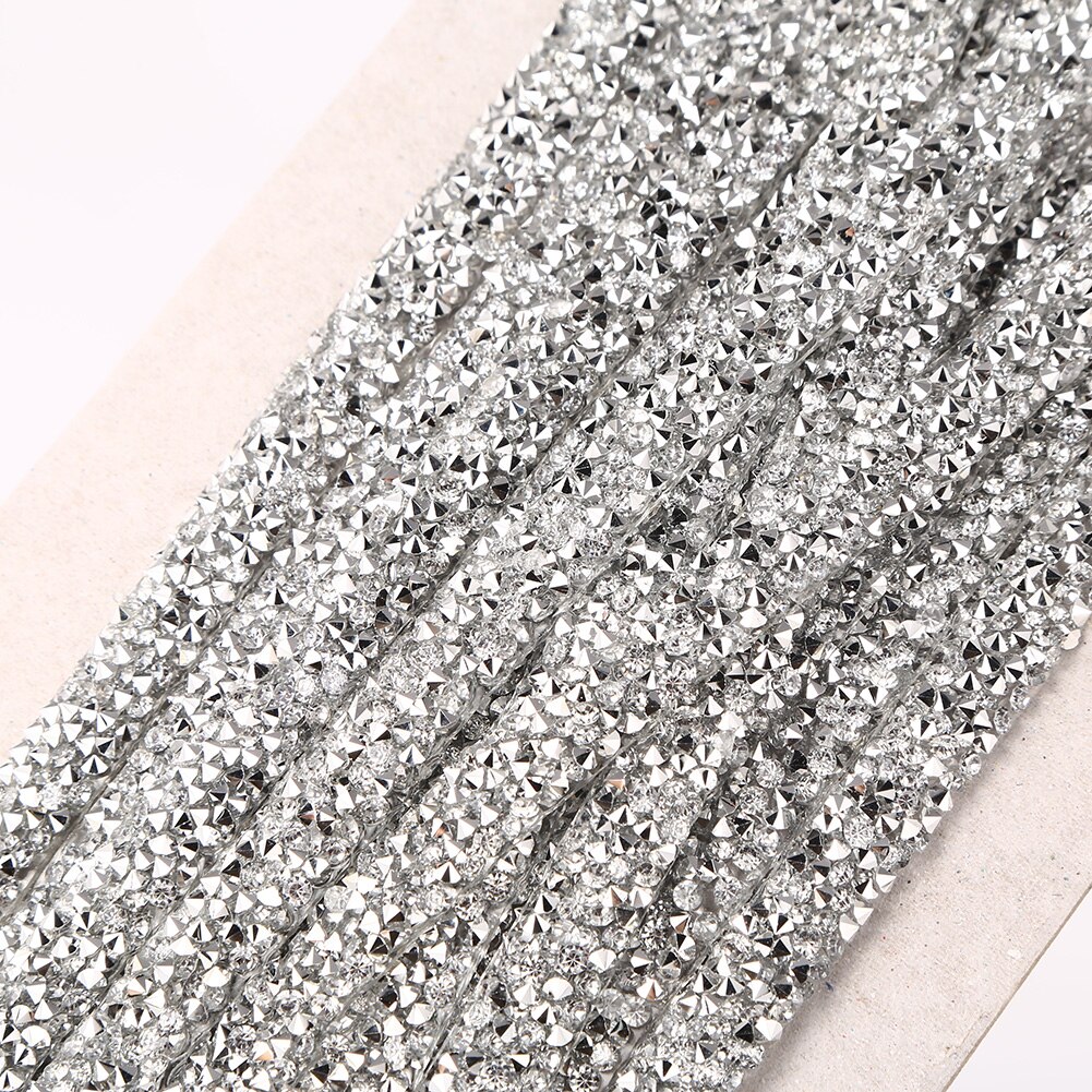 10 Yards Zilveren Bling Wrap Crystal Lint Jewel Strips Strass Mesh Lint Roll Decor Diy Kleding Accessoires
