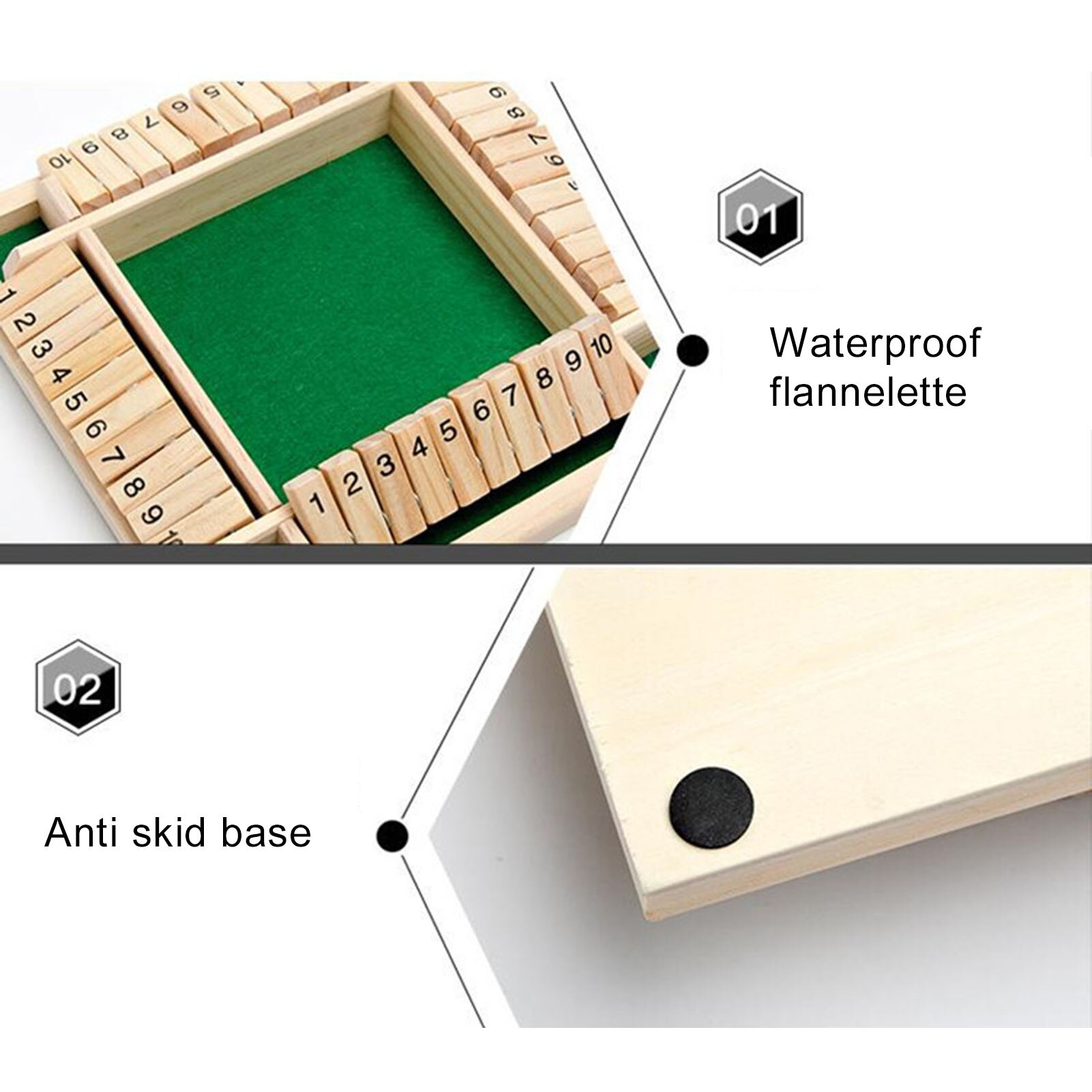 Holz Vier-Seitige Flop Würfel Digitale Bord Spiel Spielzeug Bar Party Club KTV Requisiten