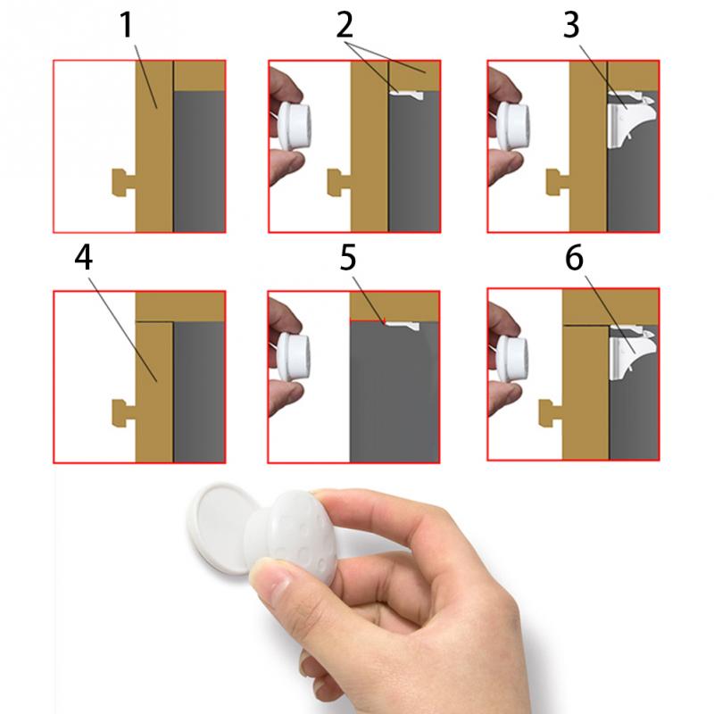 Magnetic Lock with Key Base Kitchen Bath Cabinet Drawer Cupboard Locks for Kids Safety Child Lock Protection Hardware