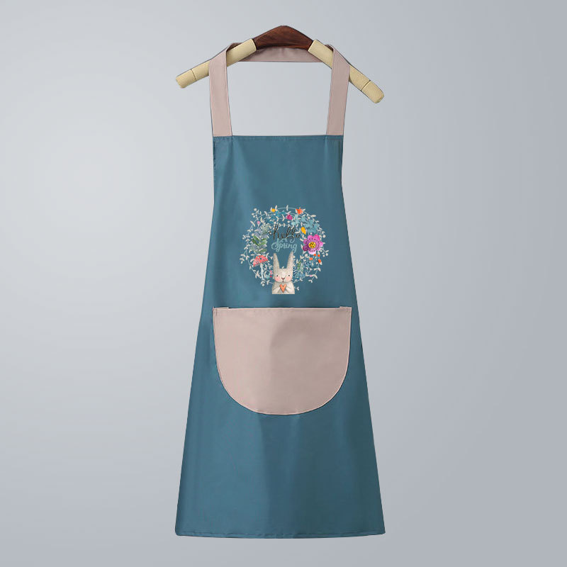 Delantal de cocina para el hogar, limpieza a mano a prueba de aceite, impermeable, para hombres y mujeres, cintura para adultos, monos de café a la , delantal de mano para limpiar: Blanco
