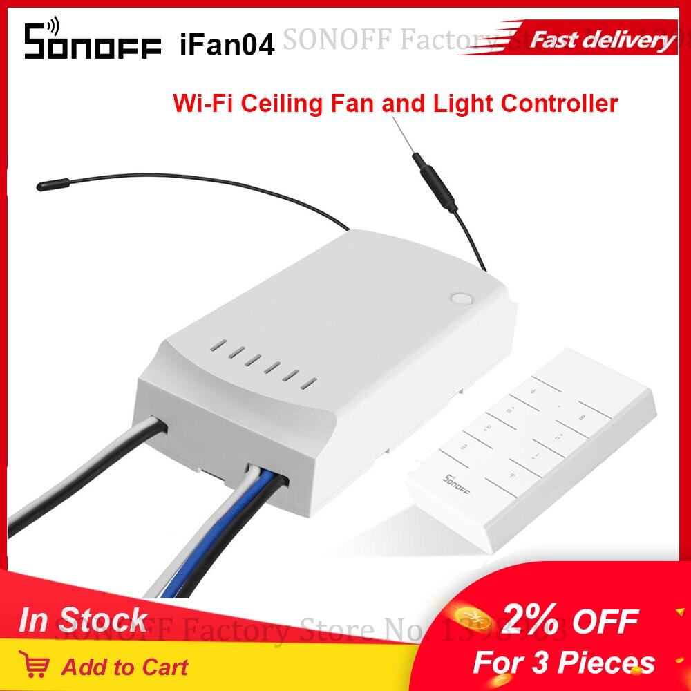 Itead Sonoff IFan04 Wifi Plafond Ventilator En Licht Controller Diy Smart Switch 433Mhz Rf Afstandsbediening Voor Smart Home automatisering