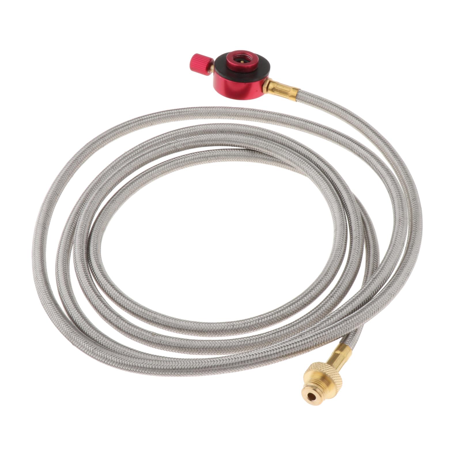 Braided Propane Gas Hose Pipe w/Valve for Travel Camping Caravan BBQ Picnic