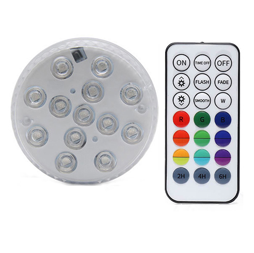 13 LED Remote Controlled RGB Submersible Light Battery Operated Underwater Night Lamp For Swimming Pool Underwater Night Lights: 1 Controller 1 Lamp