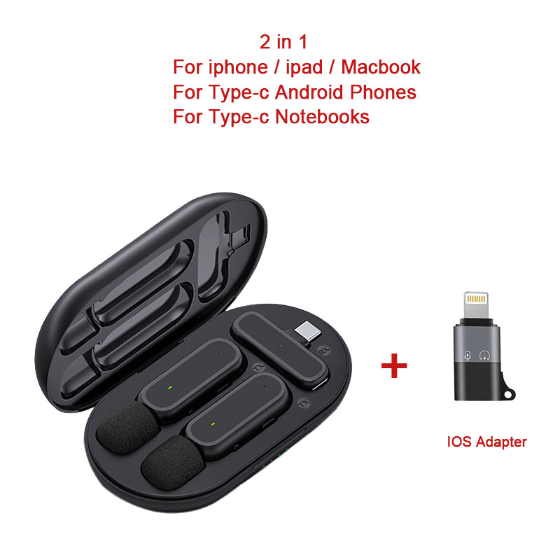 Draadloze Lavalier Microfoon Voor USB C Android Telefoon Professionele Clip On Reversmicrofoon Video Opname Vlog Youtube Tiktok Winddicht 2 Mic 788495820