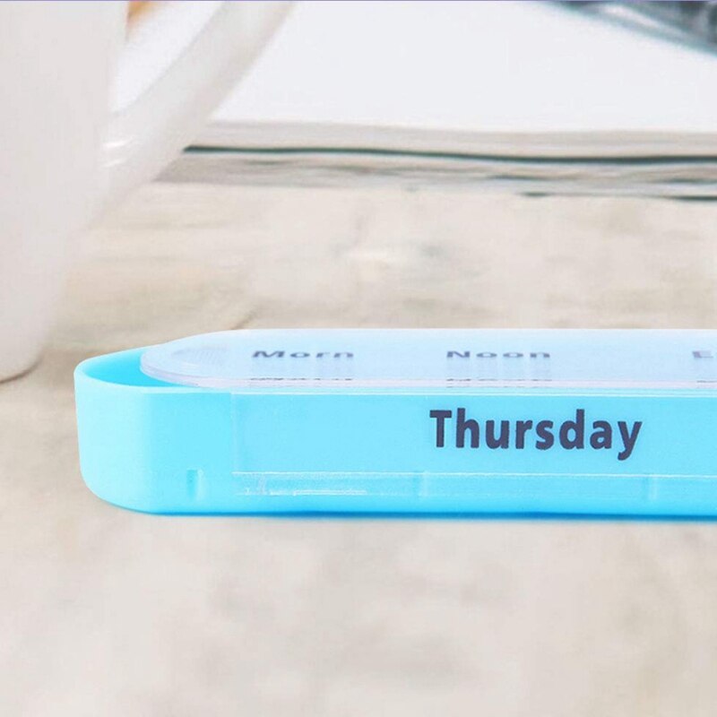 Caja de pastillas para organización estuche semanal bonito recordatorio de viaje diario AM PMDay noche 7 compartimentos con pastillero negro de cuero PU Cas