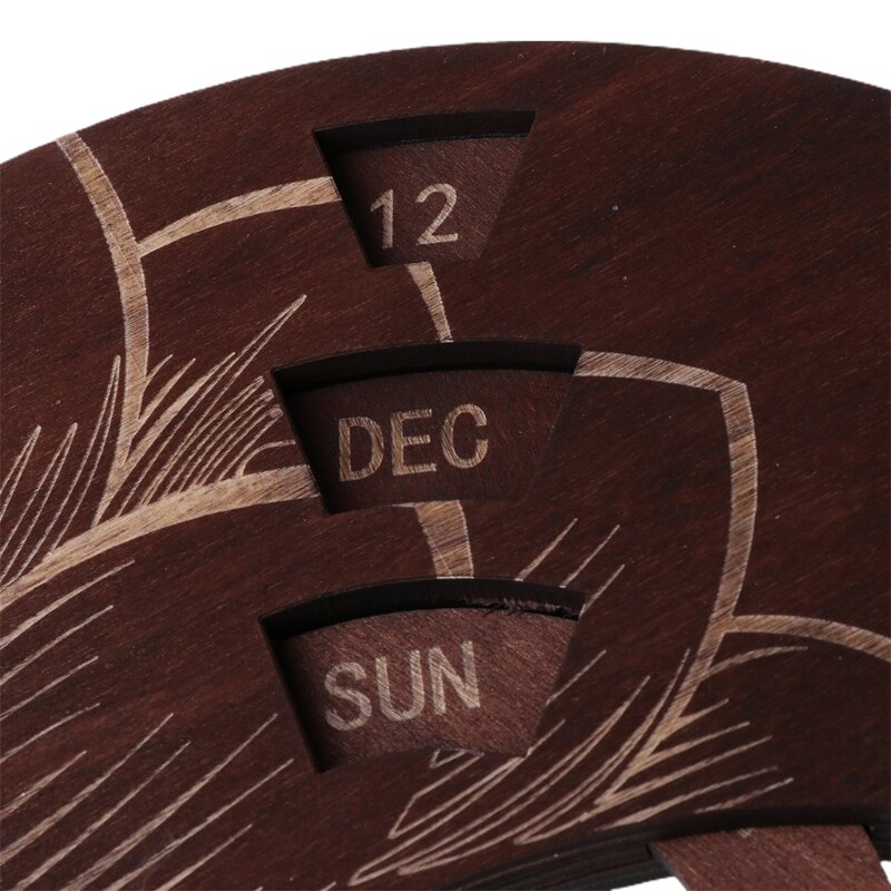 Wooden Moon Perpetual Calendar DIY Adjustable Family Birthday Reminder Sign Board Wall Hanging Crafts for Home Office School
