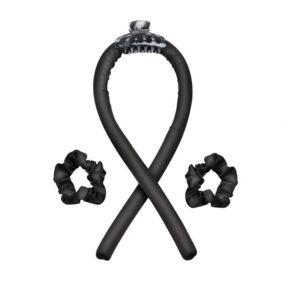 Practical Hair Curling Ribbon Adjustable Heatless Lightweight Heatless Curling Headband Sleep Formers:  Black