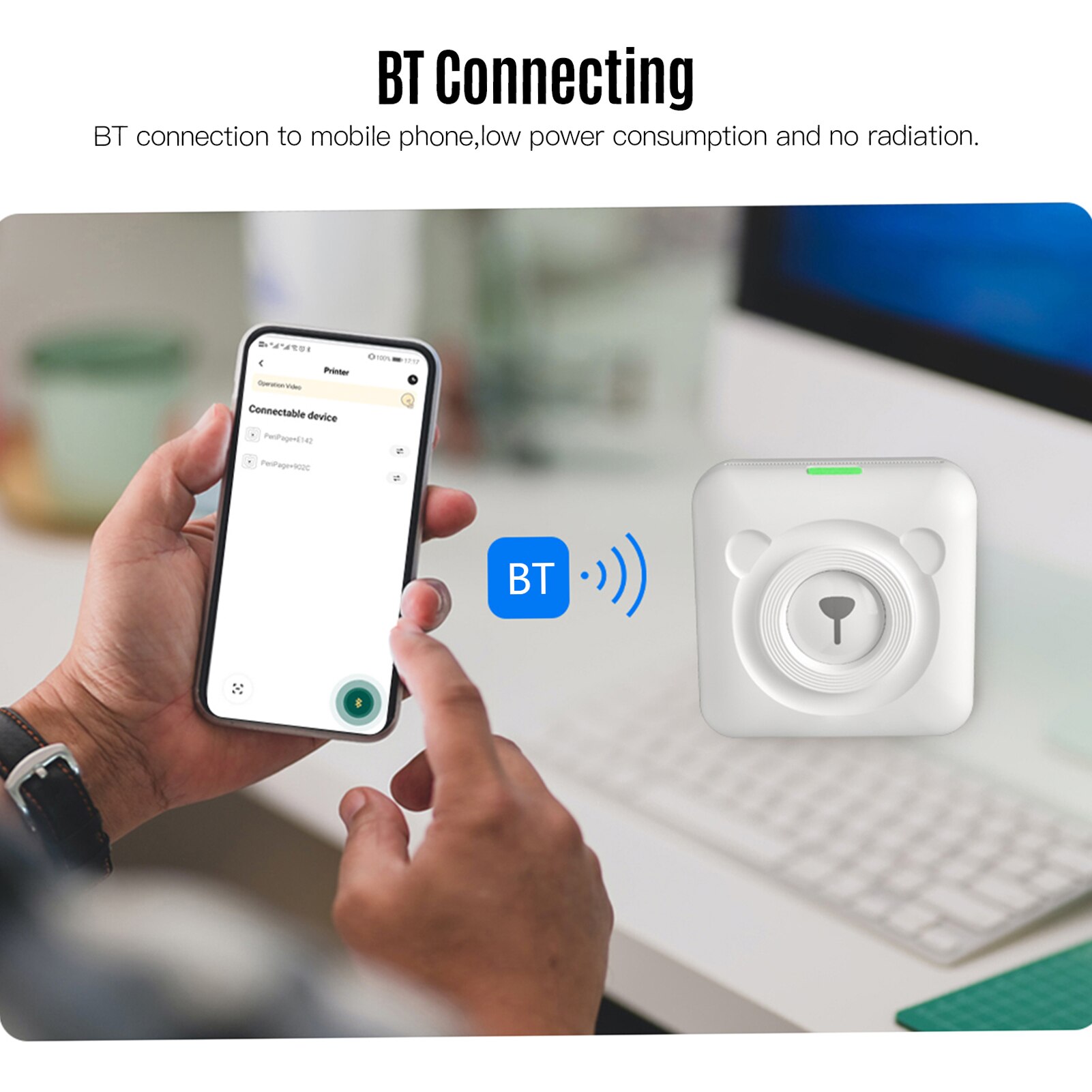 PeriPage A6 203DPI Pocket Thermal Printer Wireless All-in-One Printer BT Picture Label Receipt Paper Printer AR Photo Function