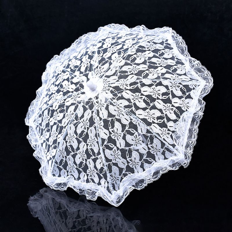 Events Umbrella Lace Wedding Shooting Parasol Umbrella Lady Costume Accessory Bridal Photo Props: 51240 white