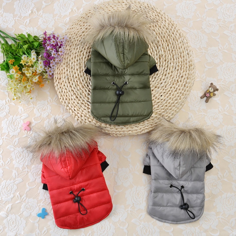 Winter Warm Kleine Kleren Huisdier Jas Voor Chihuahua Soft Fur Hood Puppy Jas Kleding Voor Chihuahua Kleine Grote Honden