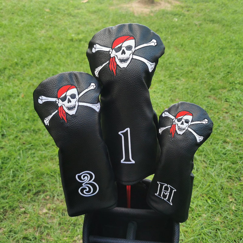 Pirate Golf Club Head Cover Is Suitable for Driver Fairway Putter 135H Club Cover PU Leather Unisex 진주게이츠