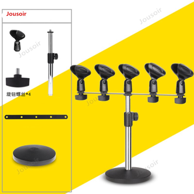 Quatre pied de micro double tête pied de micro micro chuck microphone de bureau support CD50 T03: B