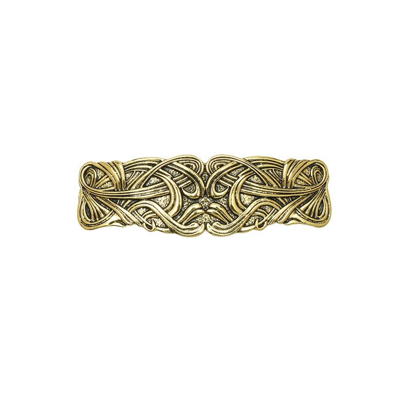 Viking Hairpin Nordic Celtics Knots Crown Vintage Metal Hair Barrettes Dragons Slide Hair Clip Women Hair Jewelry Accessorie: Antique Gold Plated