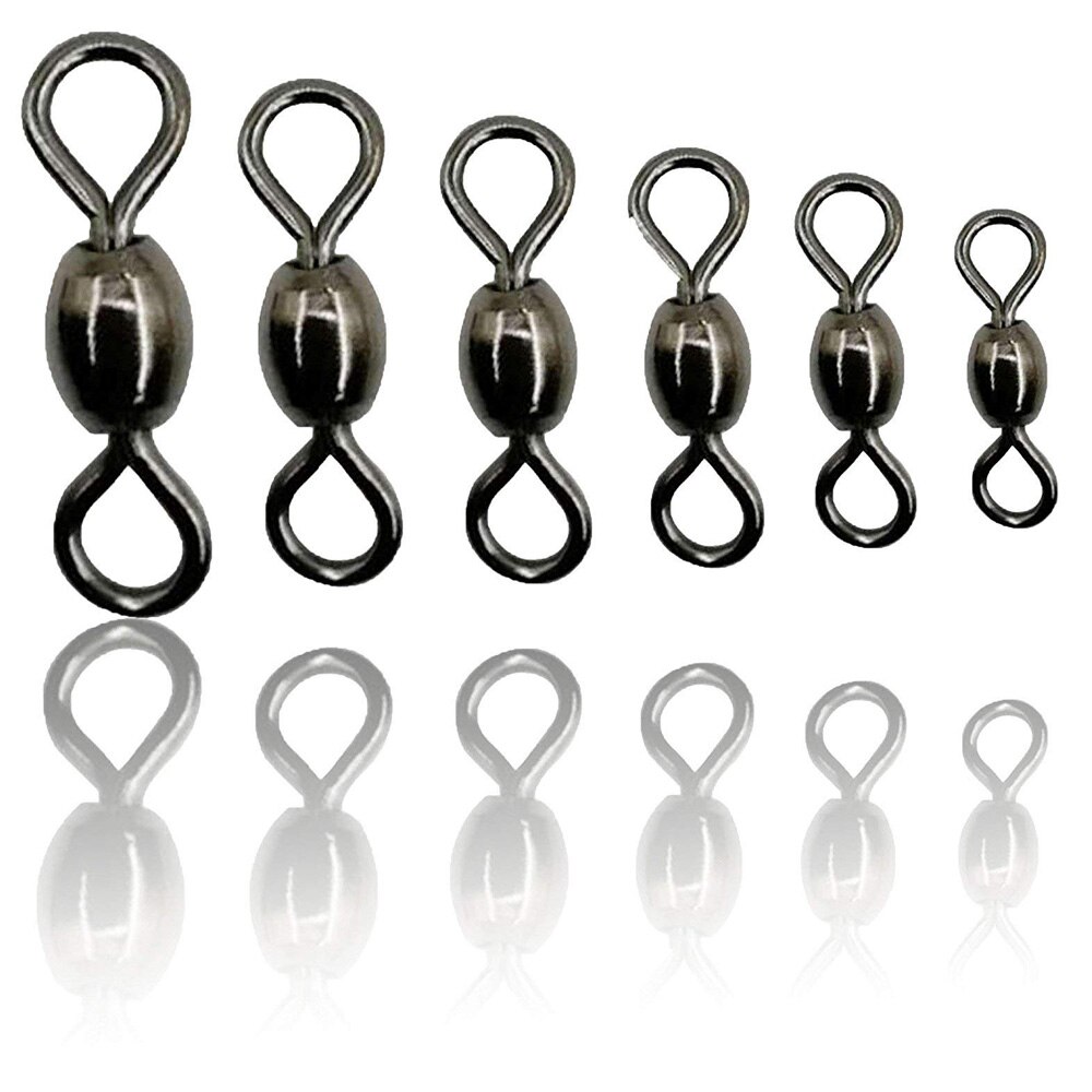 50 stuks kraanviswartel met massieve ring, zwarte kraanwartel, visterminal connector maat 2 4 6 8 10