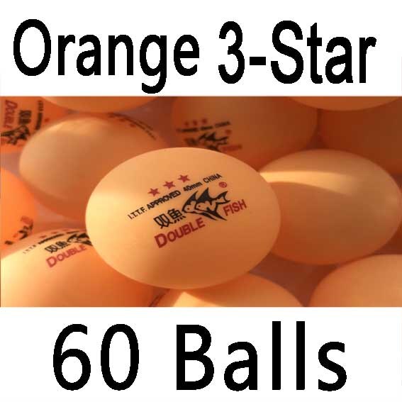 60x dubbla fiskar 1 stjärna 2 stjärna 3 stjärna 40mm träningsbordtennisbollar: 3 stjärnigt orange