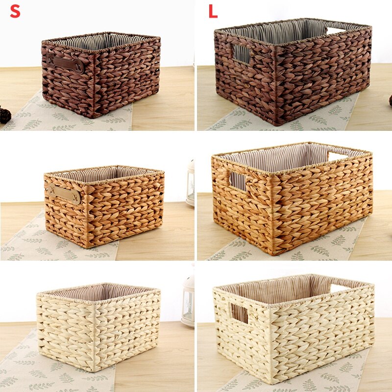 Cestas de almacenamiento de tela de maíz nórdico, contenedor de ropa, cesta tejida para la colada, caja de almacenamiento para cosméticos, restos de fruta hechos a mano