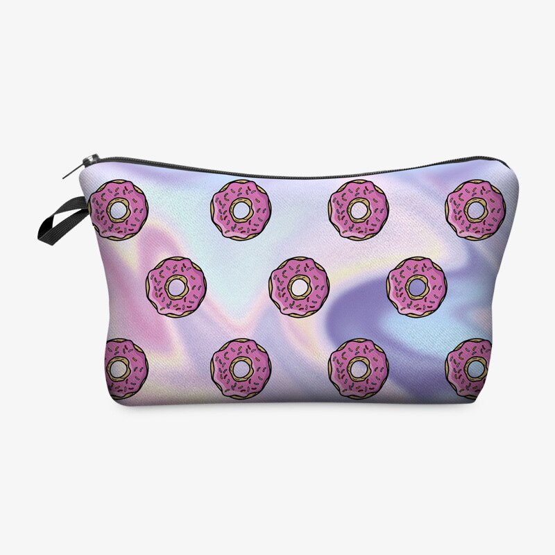 UOSC Rosquinhas Sacos Cosméticos 3D Impressão Viajar Necessaries Organizador para Maquiagem Cosméticos Saco Organizador das Mulheres: Default Title