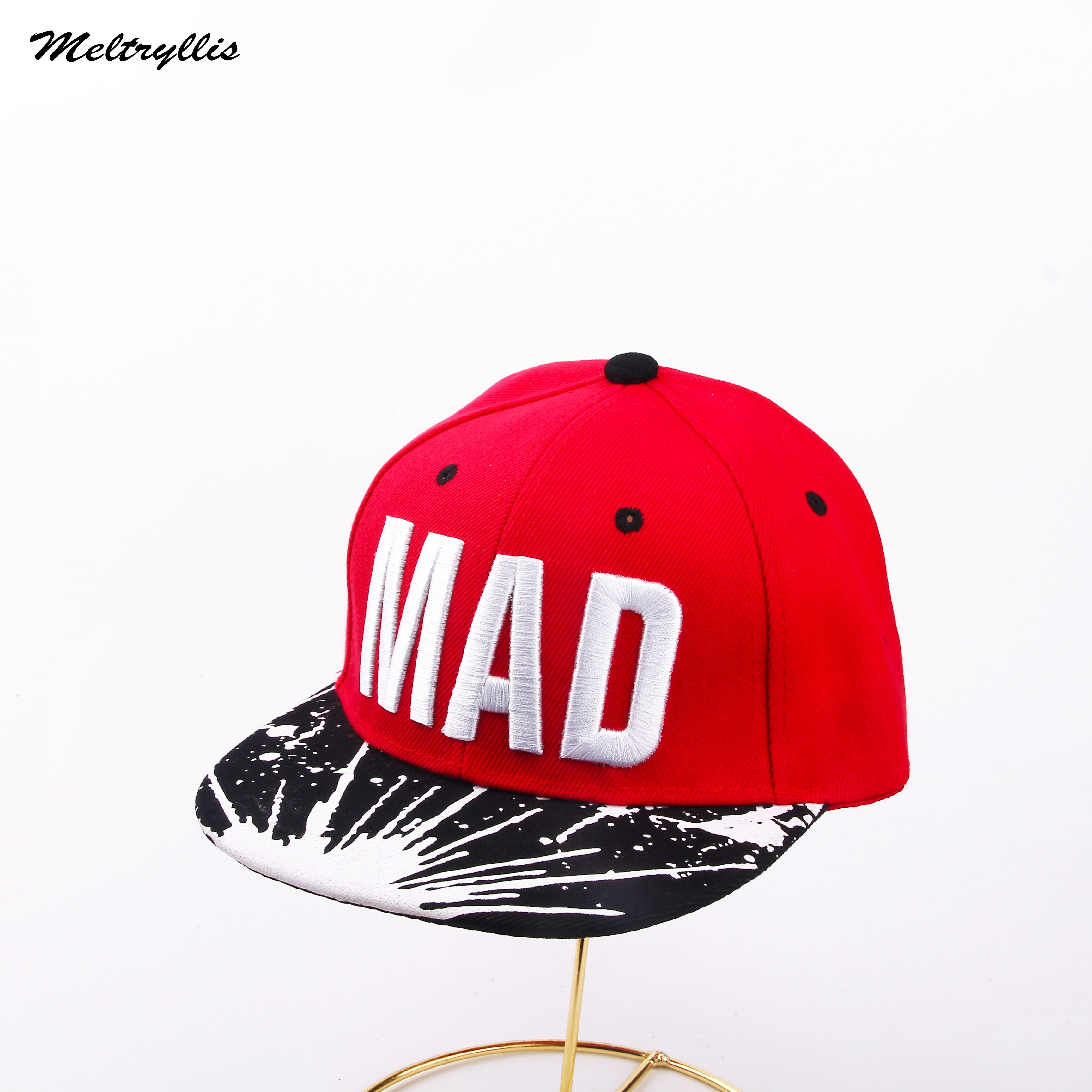 [meltryllis] bogstaver broderi "kad" hip hop kasket unisex baseball hat personlighed simple solhætter: Rød