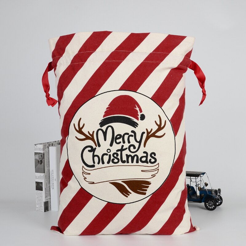 Bolsa de de Navidad, cordón de saco de Santa Claus, bolsa de algodón para almacenamiento de dulces, grande, Reino Unido