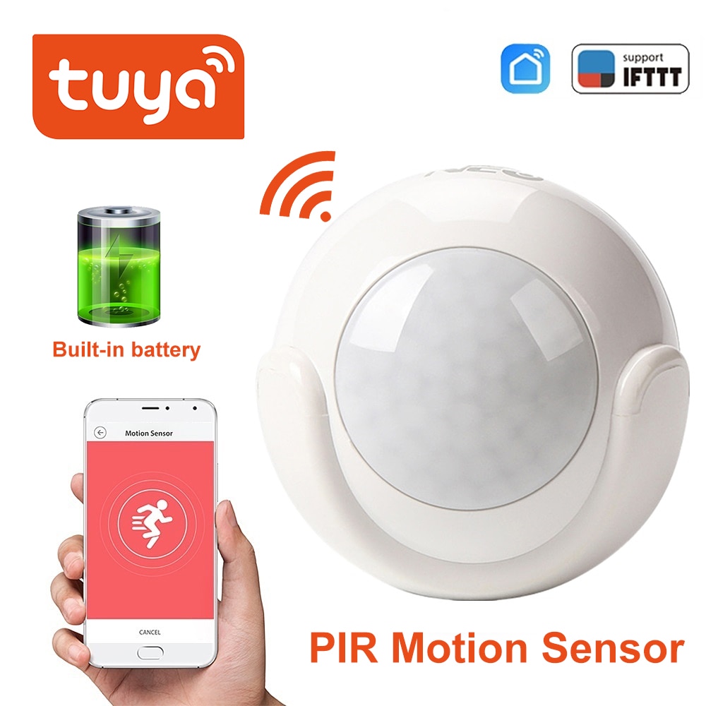 Tuya Mini WIFI PIR Motion Sensor built-in battery Hole-free installation Human Body Sensor Body Wireless Infrared Detector Tuya